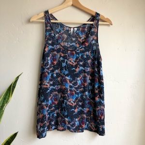 Frenchi Blue Pink Floral Tank